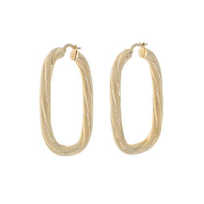 Exclusive 14K Yellow Gold Twist Earrings — Front View