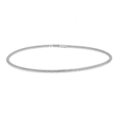 Exclusive 14K White Gold Blasted Bangle — Front View