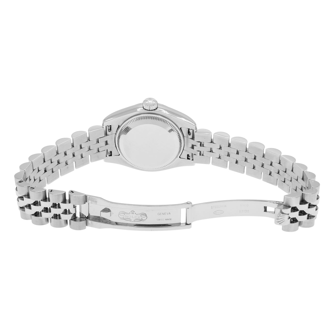 Exclusive Rolex Stainless Steel 18K White Gold Ladies Datejust 179174 — Top View