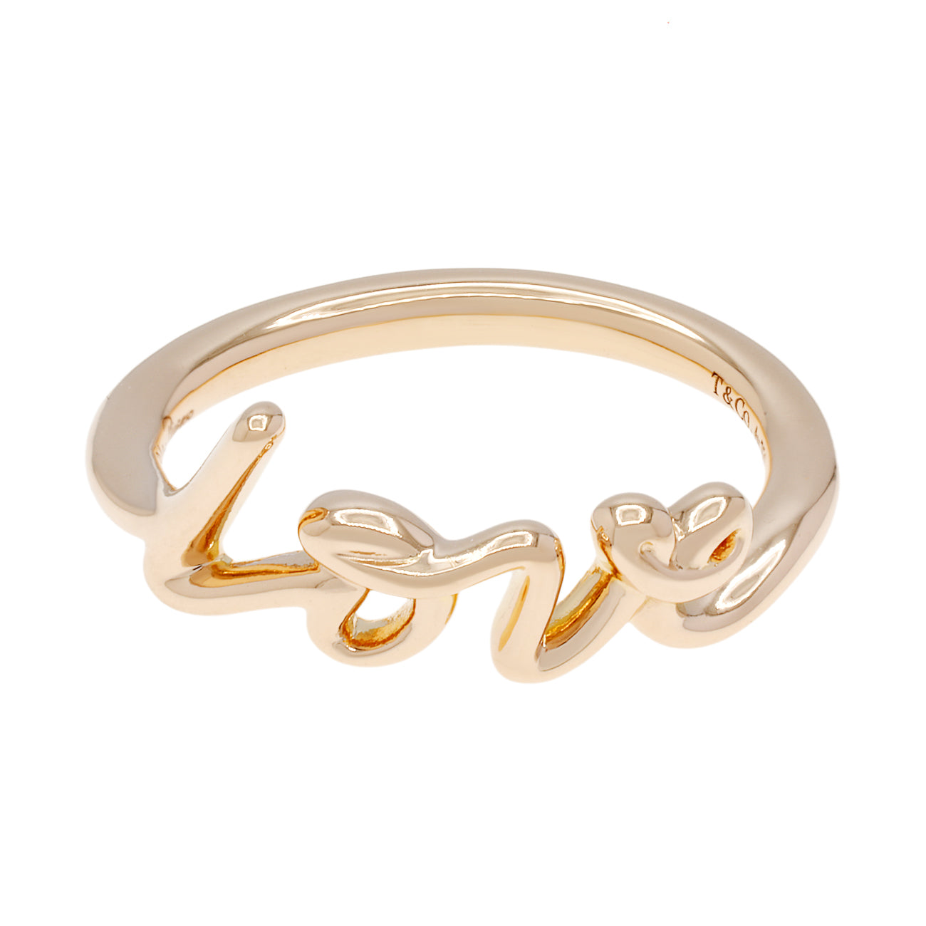 Exclusive Tiffany & Co. 18K Rose Gold Paloma's Graffiti Love Ring — Front View