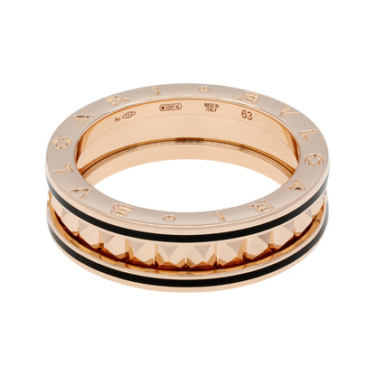 Exclusive Bulgari 18K Rose Gold B.zero1 Rock One-Band Ring — Front View