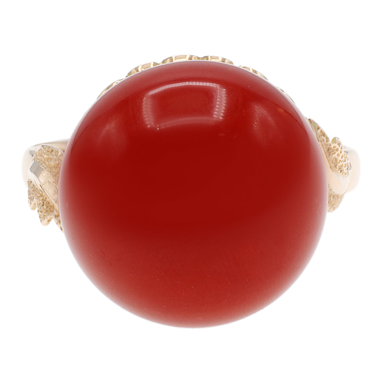 Exclusive 14K Rose Gold 13.5mm Coral Ring — 4.25 — Front View