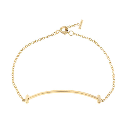 Exclusive Tiffany & Co. 18K Yellow Gold T Smile Bracelet — Front View