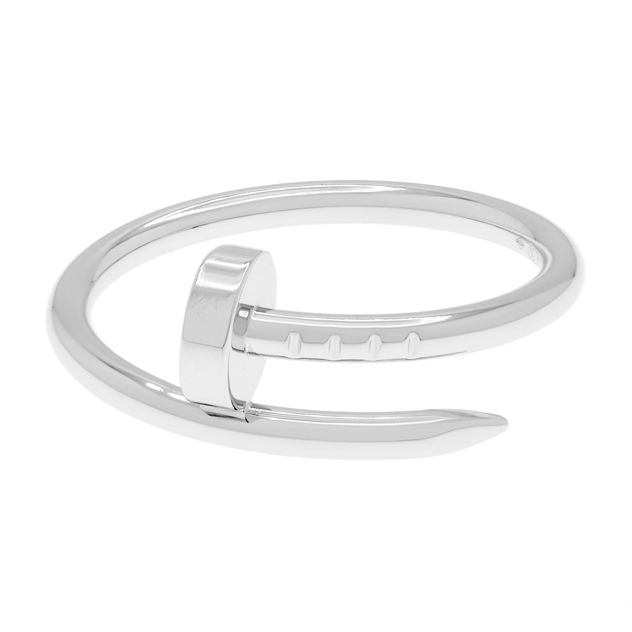Exclusive Cartier 18K White Gold Small Juste Un Clou Ring — Front View