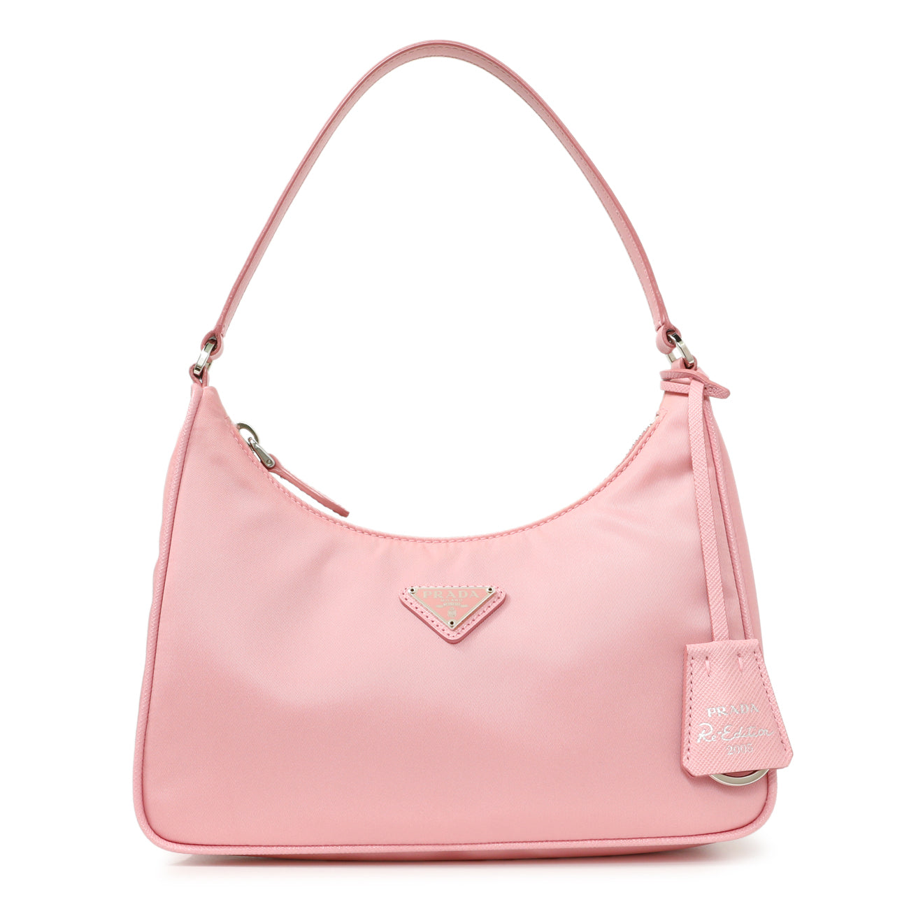 Exclusive Prada Rosa Tessuto Nylon Saffiano Mini Re-Edition 2005 Bag — Front View
