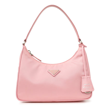 Exclusive Prada Rosa Tessuto Nylon Saffiano Mini Re-Edition 2005 Bag — Front View