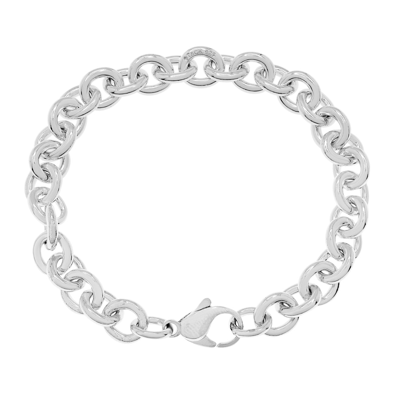 Exclusive Tiffany & Co. Sterling Silver Round Link Bracelet — Front View