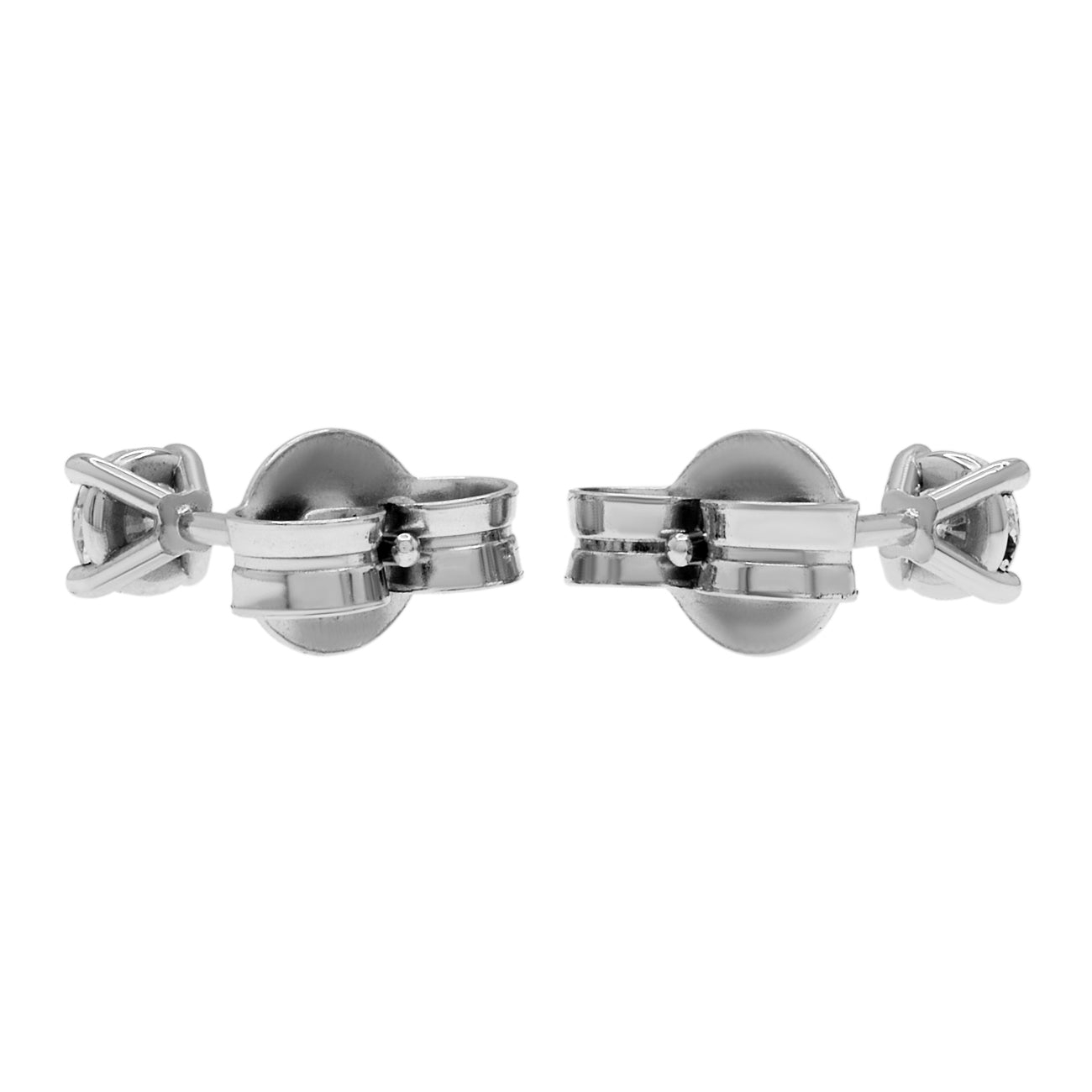 Exclusive 18K White Gold 0.25 Carat Diamond Stud Earrings — Side View