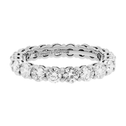 Exclusive Tiffany & Co. Platinum Diamond 3mm Forever Eternity Ring — Front View