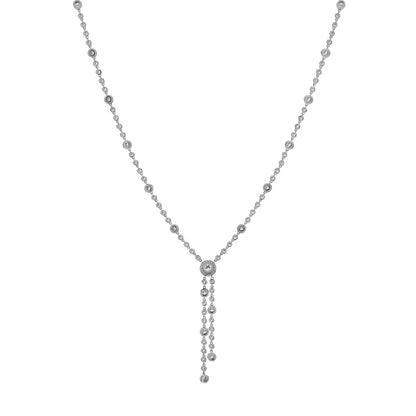 Exclusive Tiffany & Co. Platinum Diamond Circlet Double Drop Necklace — Side View