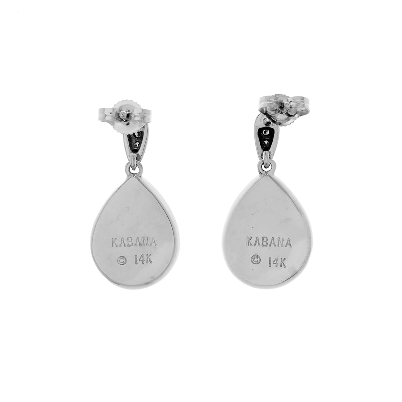 Exclusive 14K White Gold Mother of Pearl Drop Earrings — Side View