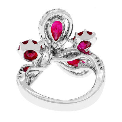 Exclusive 18K White Gold 5.03 Carat Ruby Ring — 4 — Side View