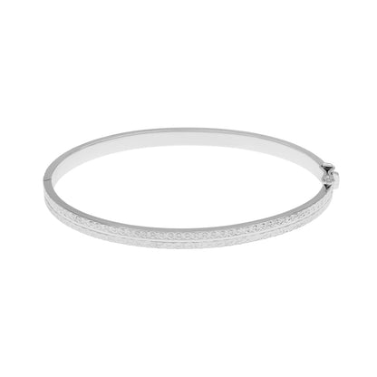 Exclusive 18K White Gold Bangle — Front View
