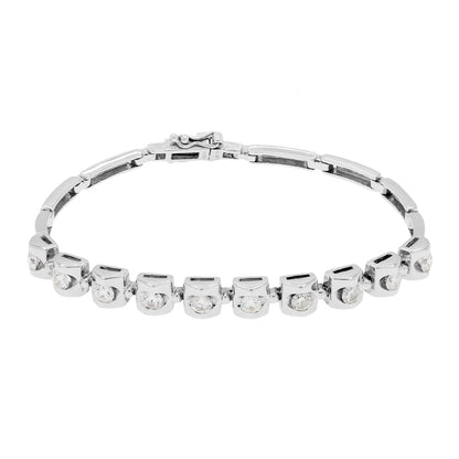 Exclusive 18K White Gold 0.83 Carat Diamond Bracelet — Front View
