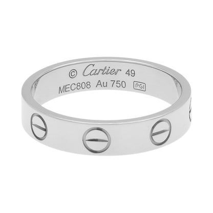 Exclusive Cartier 18K White Gold Love Wedding Band Ring — Front View
