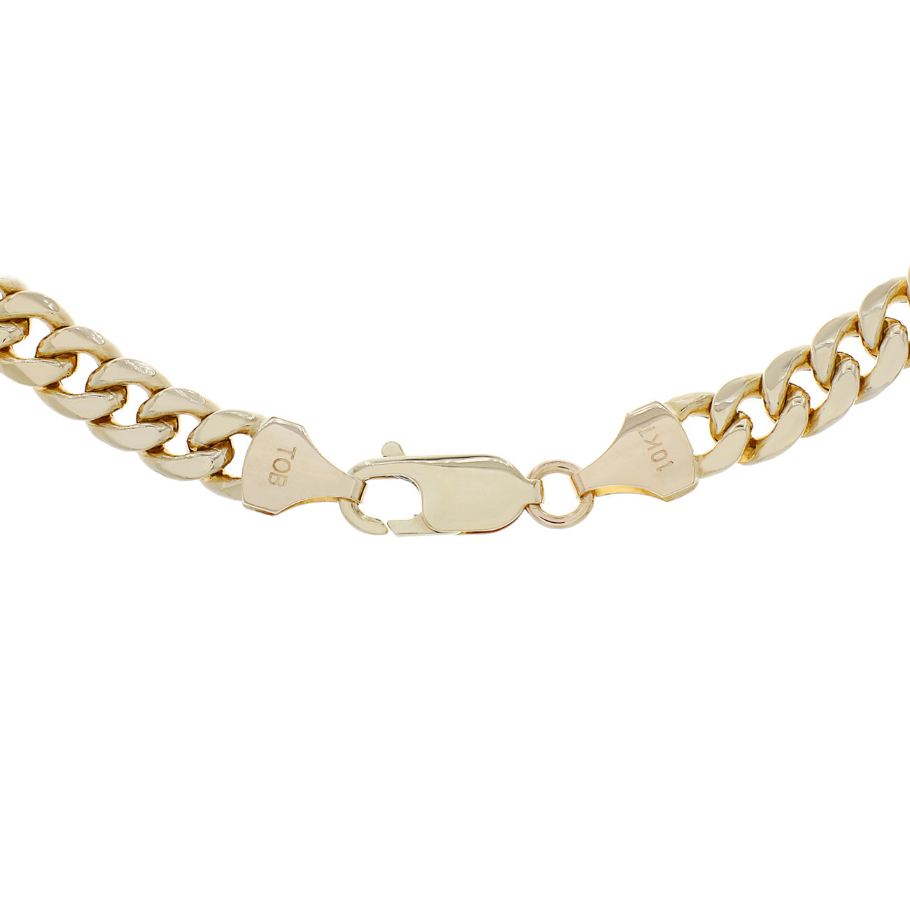 Exclusive 10K Yellow Gold Curb Link Chain — Side View