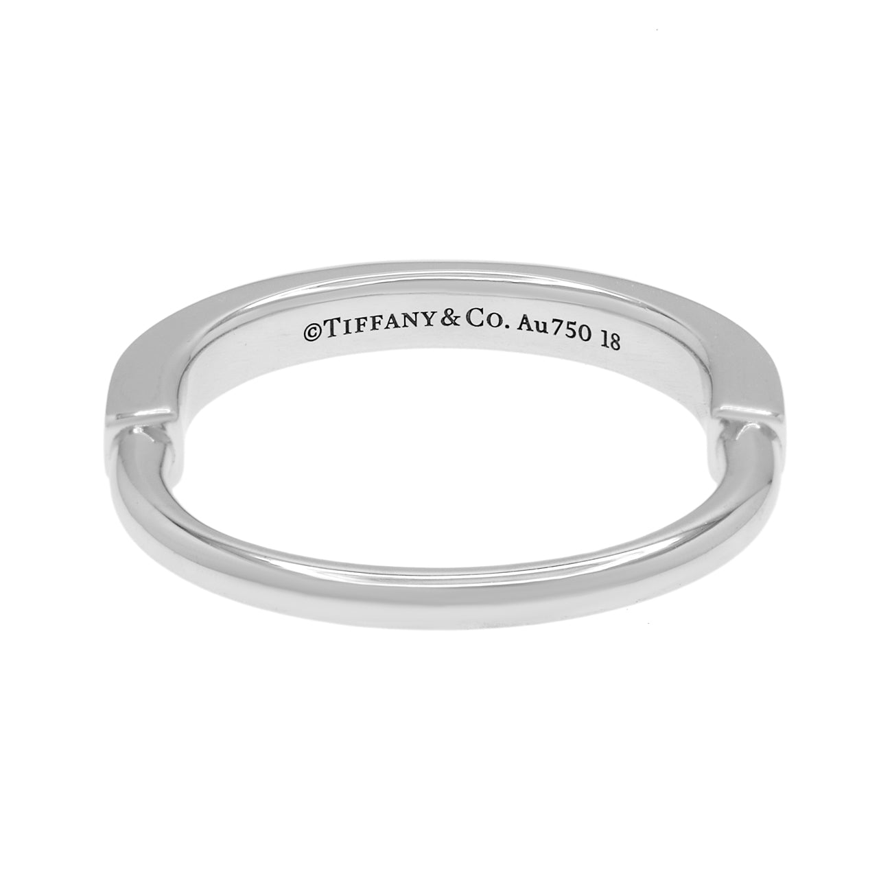 Exclusive Tiffany & Co. 18K White Gold Lock Ring — Front View