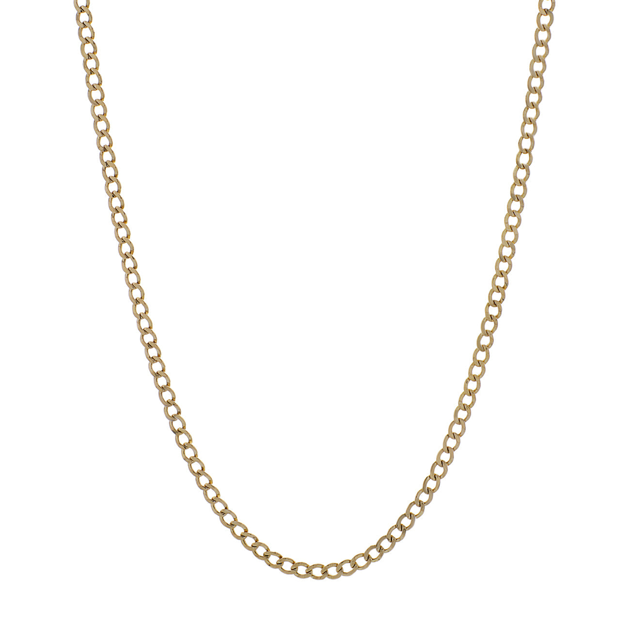 Exclusive 14k Yellow Gold Curb Link Chain — Front View