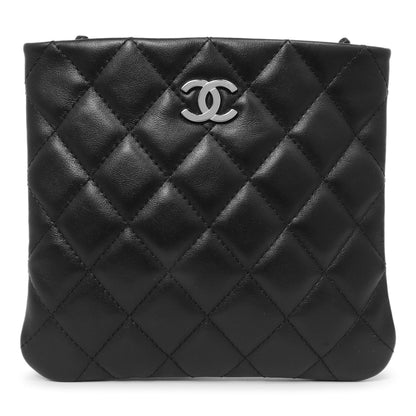 Exclusive Chanel Black Quilted Calfskin Uniform Crossbody Bag — Side View