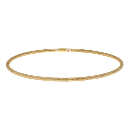 Exclusive 14K Yellow Gold Blasted Bangle — Front View