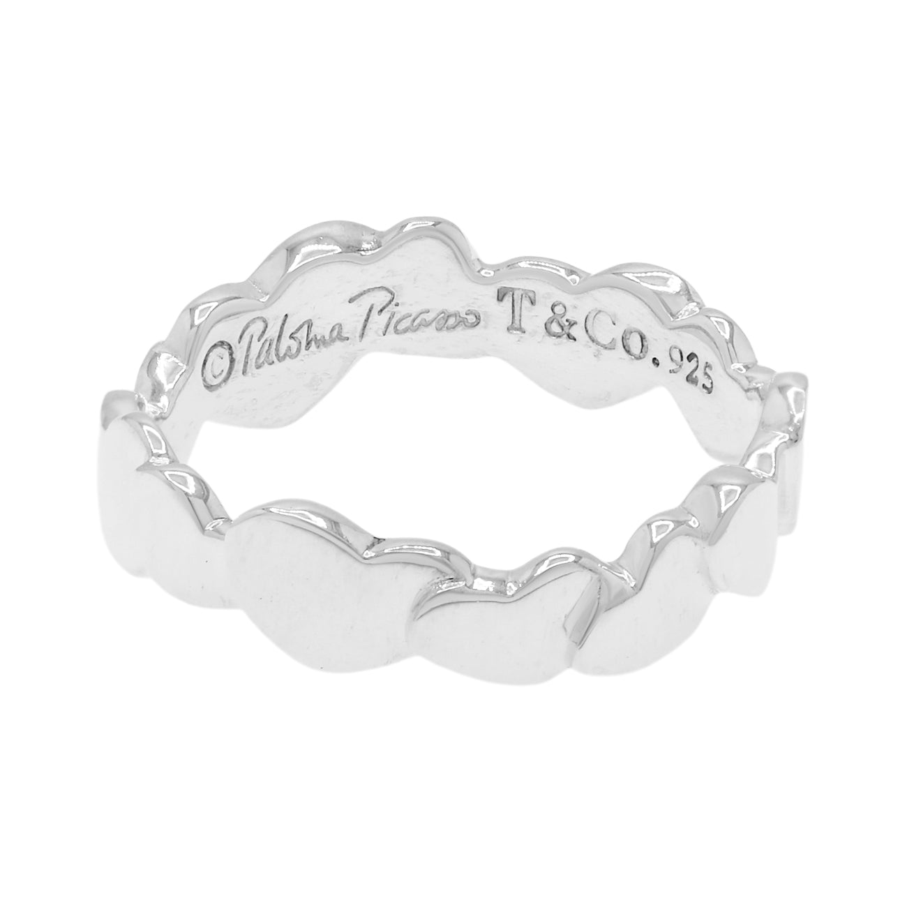 Exclusive Tiffany & Co. Sterling Silver Paloma Picasso Modern Heart Band Ring — Front View