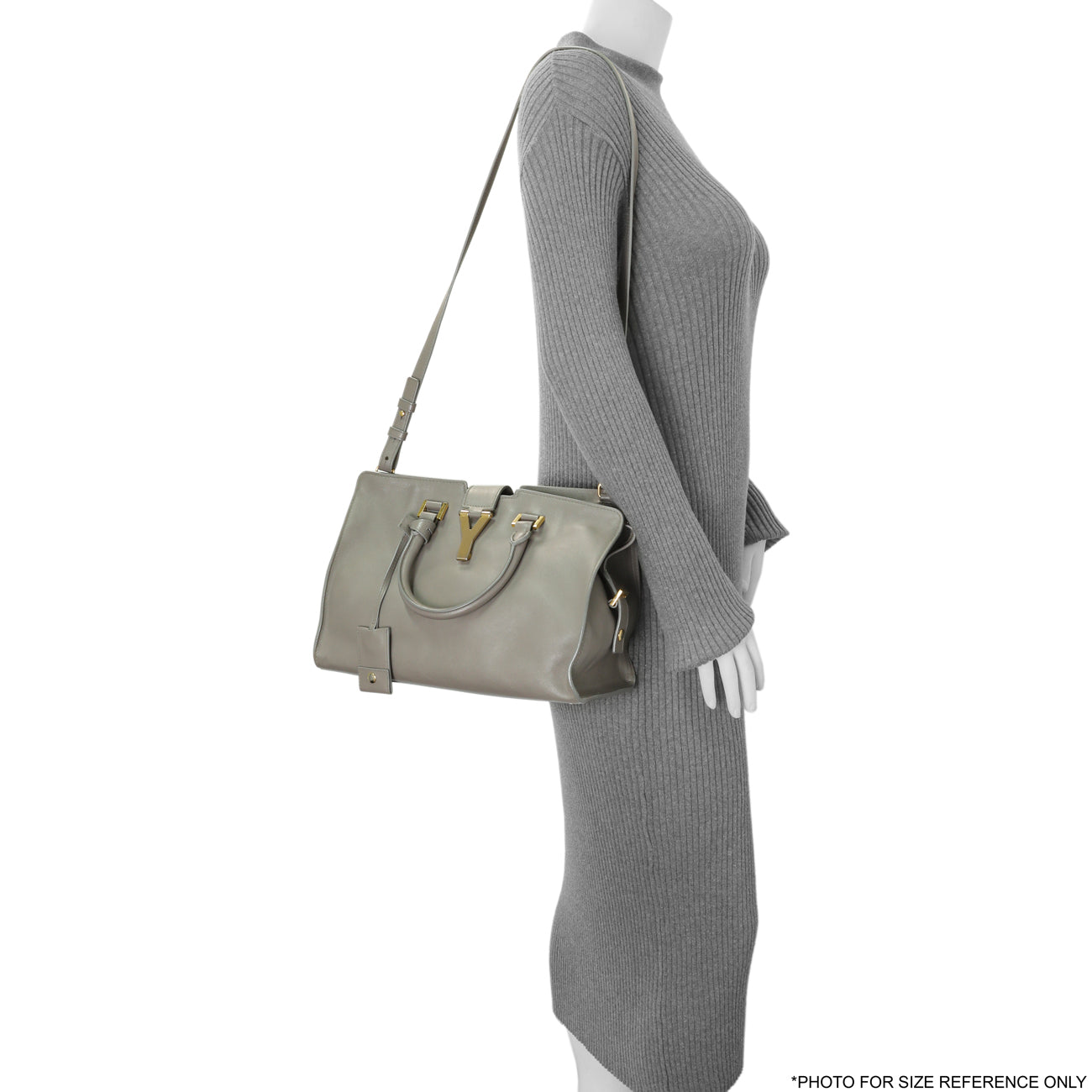 Exclusive Saint Laurent Grey Calfskin Small Classic Y Cabas — Alternate View 12