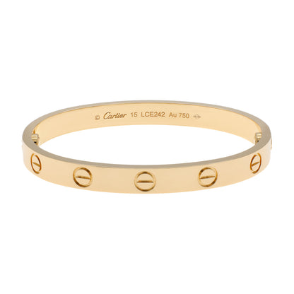 Exclusive Cartier 18K Yellow Gold Classic Love Bracelet — Front View