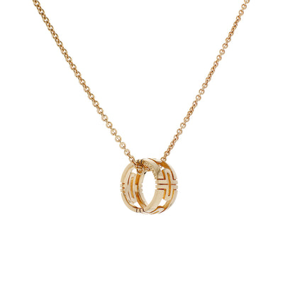 Exclusive Bulgari 18K Yellow Gold Parentesi Pendant Necklace — Side View
