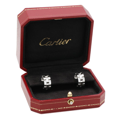 Exclusive Cartier 18K White Gold Panthere Maillon Earrings — Top View