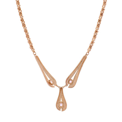 Exclusive 14K Rose Gold 6.18 Carat Pink Sapphire Necklace — Side View