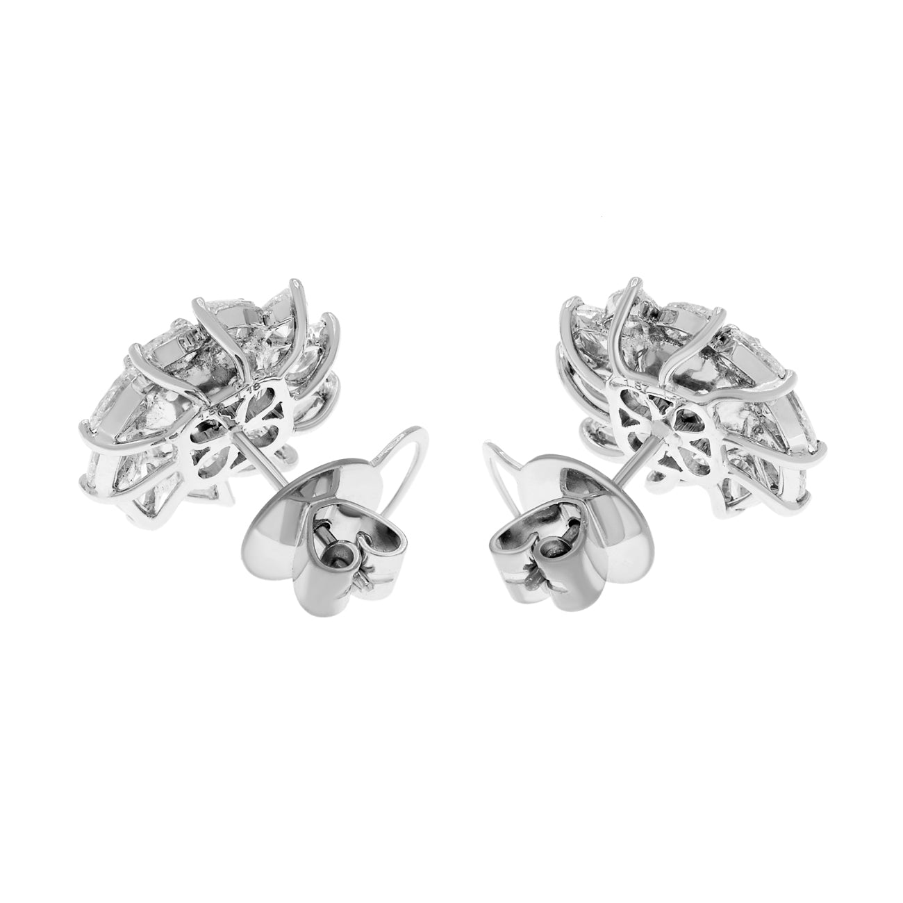Exclusive 18k White Gold 3.70 Carat Fancy Yellow Diamond Earrings — Side View