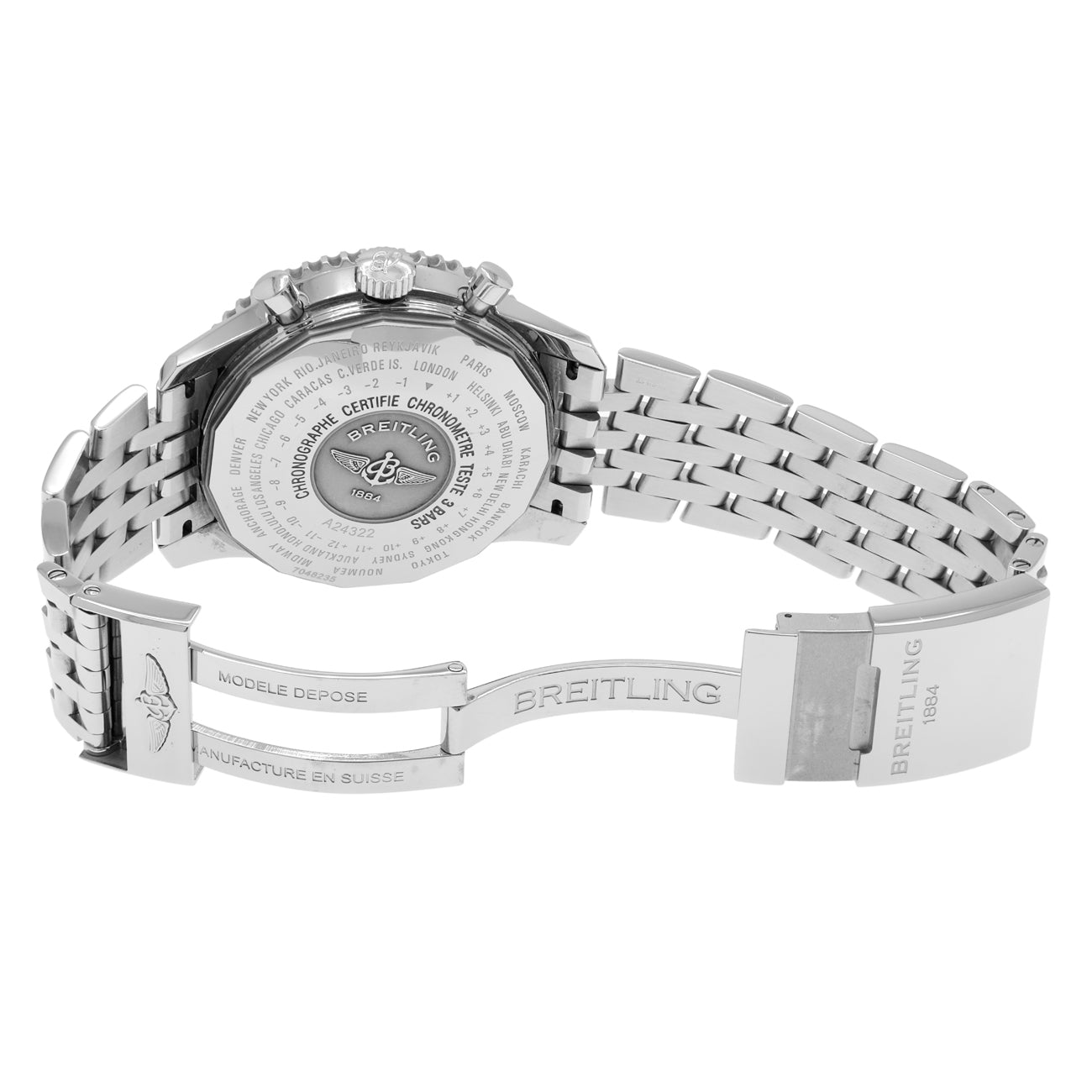 Exclusive Breitling Stainless Steel Navitimer World A2432212/B726 — Top View