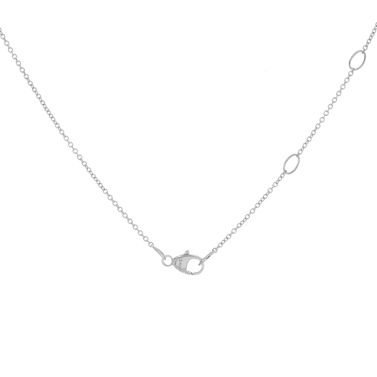 Exclusive David Yurman 18K White Gold Diamond Venetian Quatrefoil Pendant Necklace — Back View