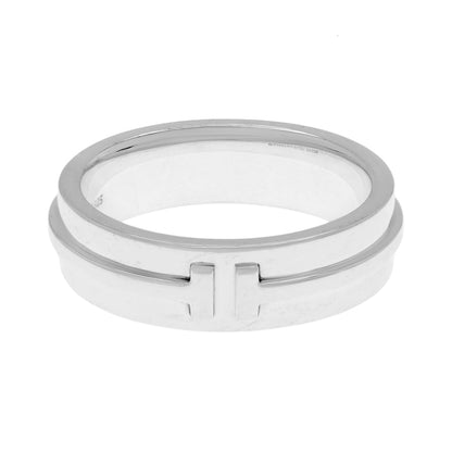 Exclusive Tiffany & Co. Sterling Silver T Band Ring — Front View