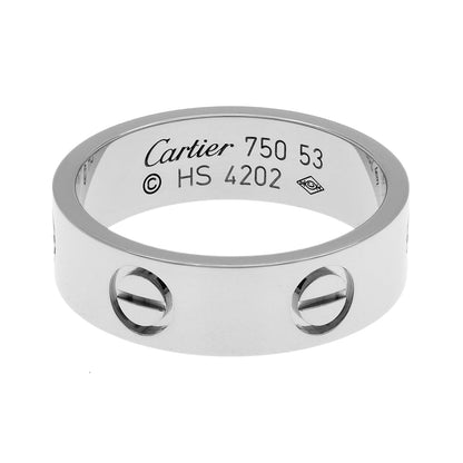 Exclusive Cartier 18K White Gold Classic Love Ring — Front View