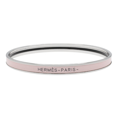 Exclusive Hermes Rose Candeur Enamel Uni Bangle — Front View