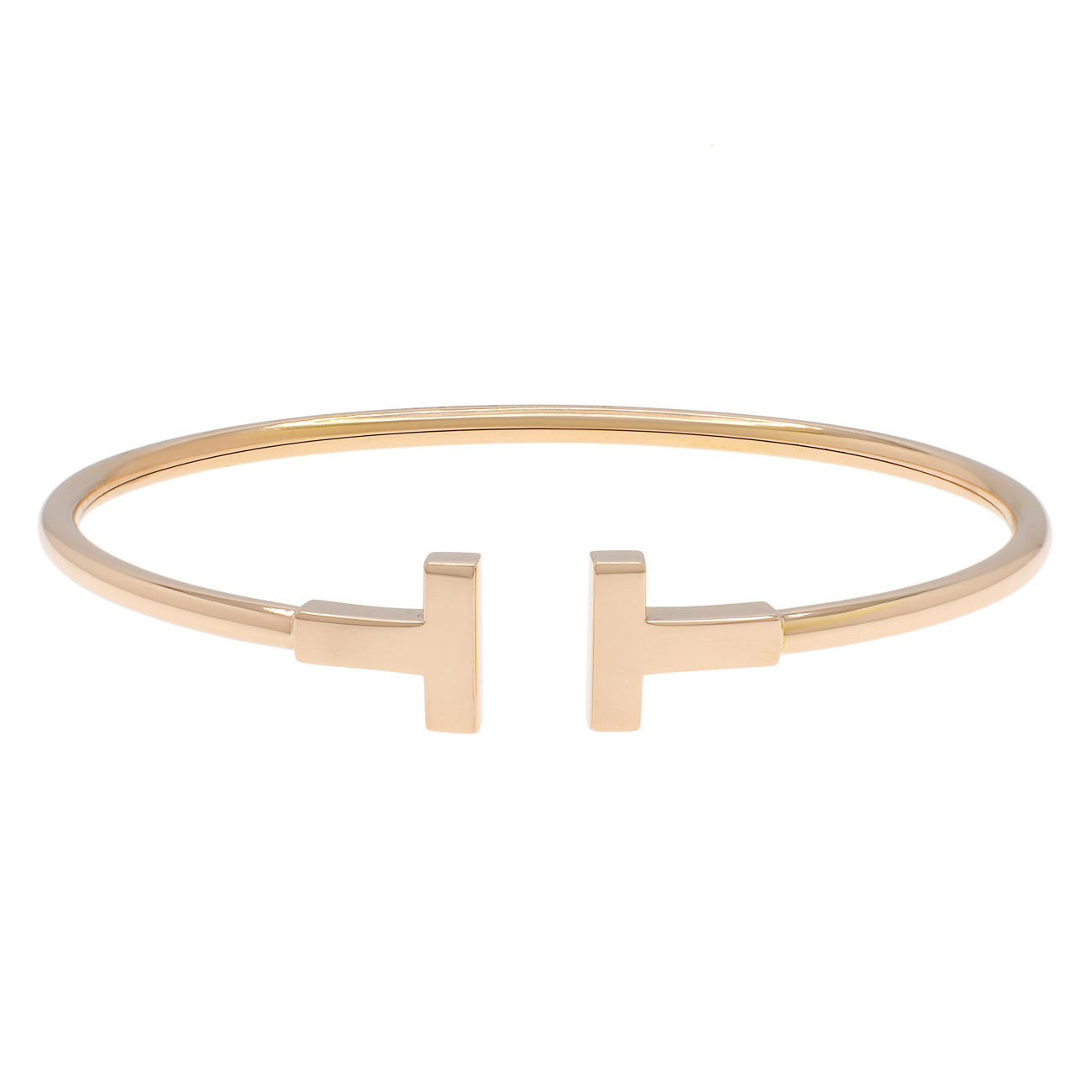 Exclusive Tiffany & Co. 18K Rose Gold T Wire Bracelet — Front View