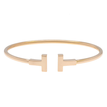 Exclusive Tiffany & Co. 18K Rose Gold T Wire Bracelet — Front View