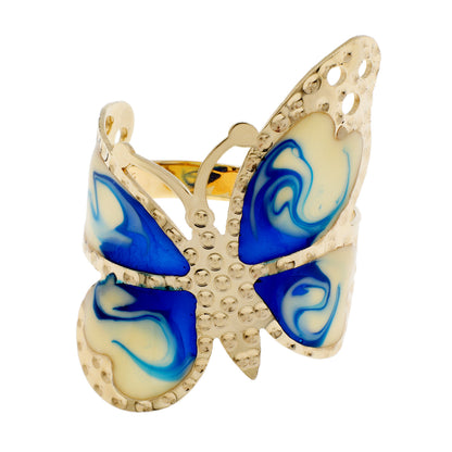 Exclusive 14K Gold Enamel Butterfly Ring — Front View