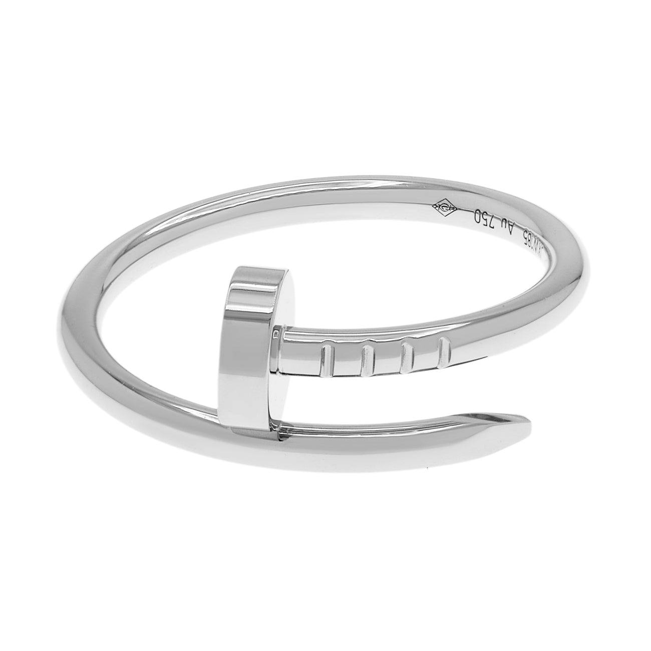 Exclusive Cartier 18K White Gold Small Juste Un Clou Ring — Front View