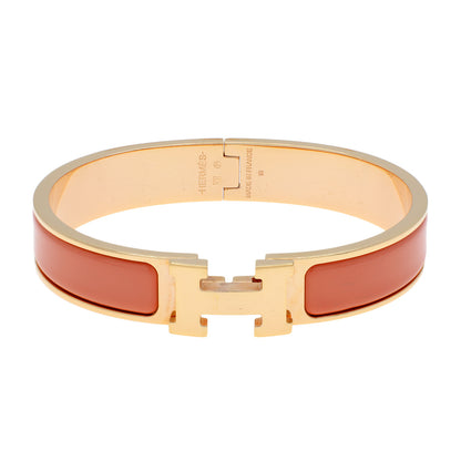 Exclusive Hermes Narrow Clic H Bracelet — Front View