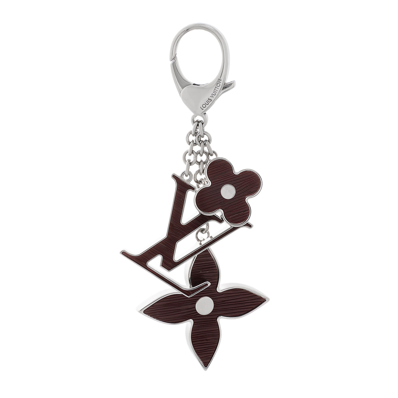 Exclusive Louis Vuitton Fleur d'Epi Bag Charm Key Holder — Front View