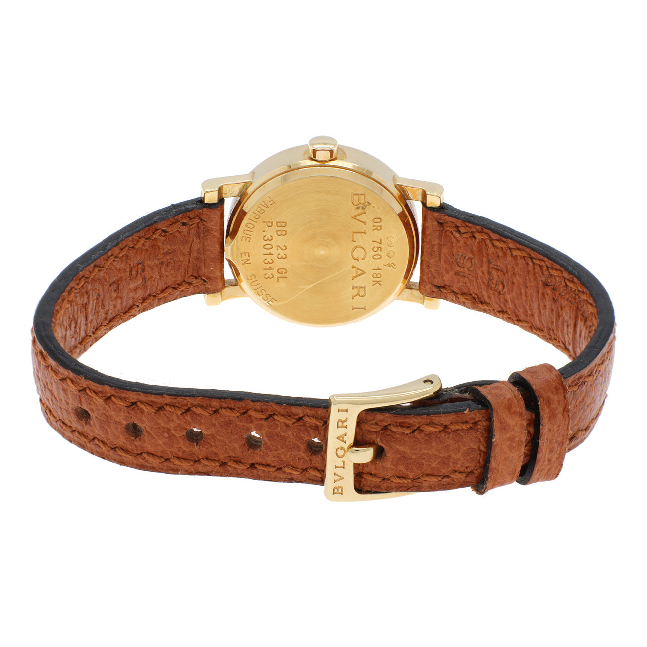 Exclusive Bulgari 18K Yellow Gold 23mm Quartz Watch BB 23 GL — Side View