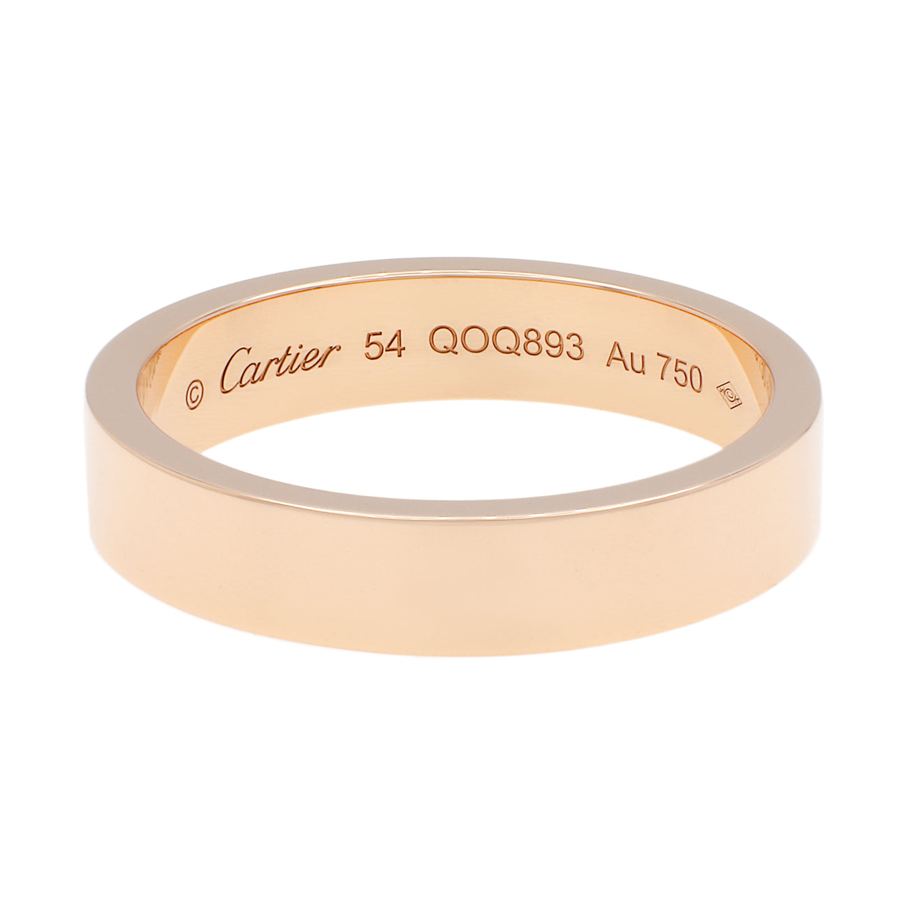 Exclusive Cartier 18K Rose Gold C de Cartier Wedding Band Ring — Side View