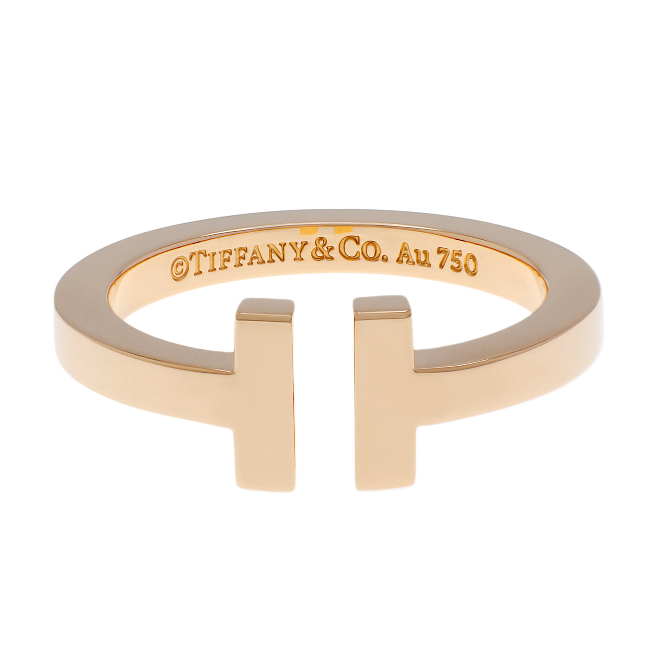 Exclusive Tiffany & Co. 18K Rose Gold T Square Ring — Front View