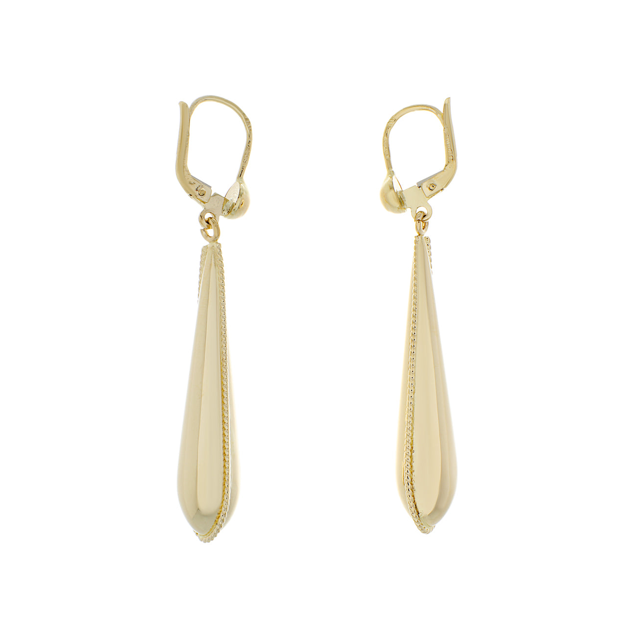 Exclusive 10K Yellow Gold Drop Earrings — Side View