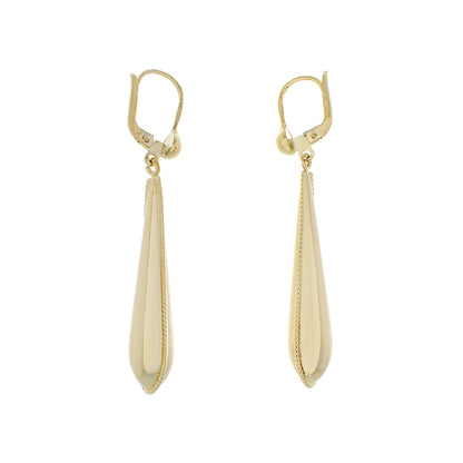 Exclusive 10K Yellow Gold Drop Earrings — Side View