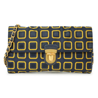 Exclusive Prada Nylon Printed Holliday & Brown Flap Bag — Front View
