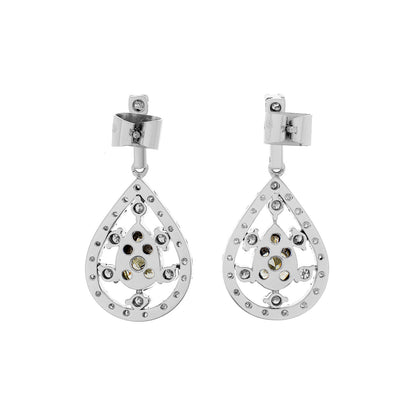 Exclusive 18K White Gold 3.48 Carat Pear Drop Earrings — Side View