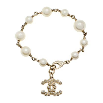 Exclusive Chanel Pearl CC Bracelet — Front View